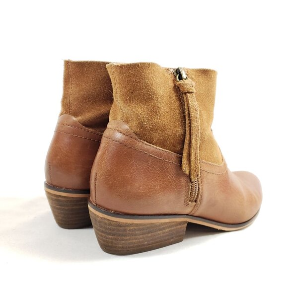 Frye And Co. Womens Size 7.5 Brown Leather & Suede Ankle Boots With Side Zipper - Picture 4 of 9